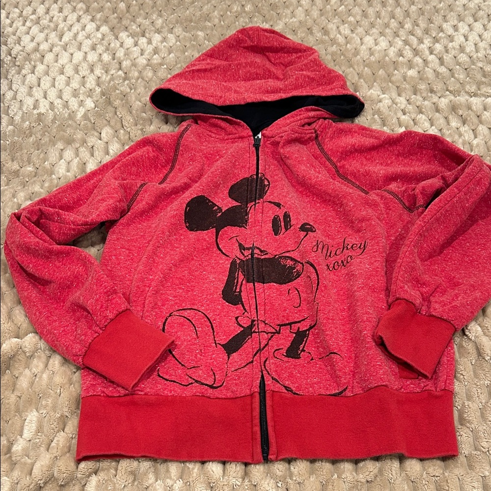 Disney Red Hoodie with Mickey Mouse Design